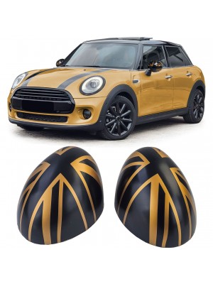 Kryty zrcátek Mini One/Cooper F54/F55/F56/F57 (2013-2018) - černo-zlaté